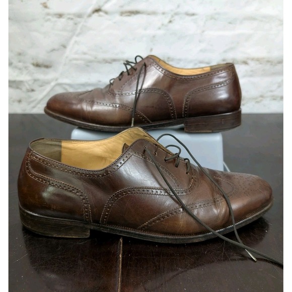 Bruno Magli Other - VTG 80s 90s Bruno Magli Italian Wingtip Brogue Oxfords Mens 7.5 Leather Italy